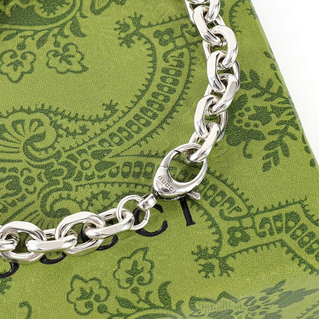 Gucci Interlocking G Silver-Tone Chain Bracelet