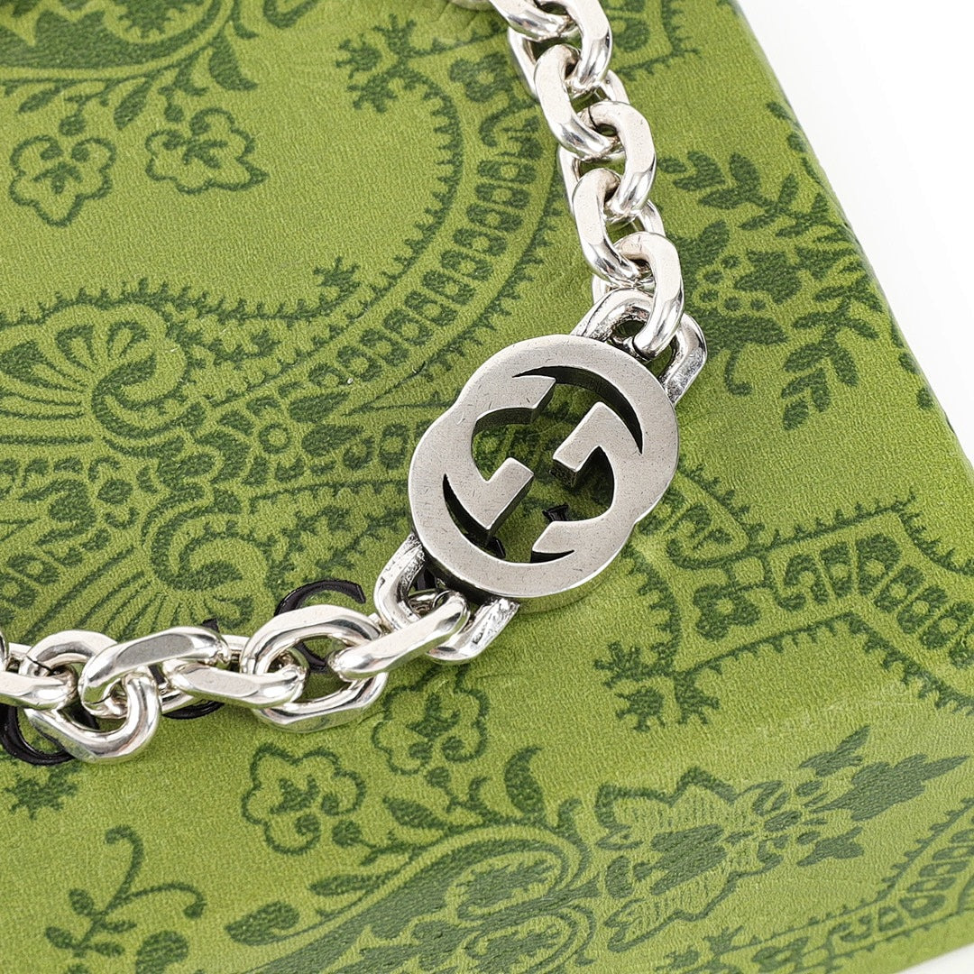 Gucci Interlocking G Silver-Tone Chain Bracelet