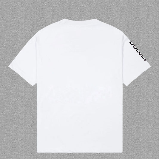 Dolce & Gabbana Vertical Logo Print T-Shirt – White