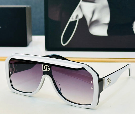 Dolce & Gabbana DG Logo Shield Sunglasses | Black & Gold