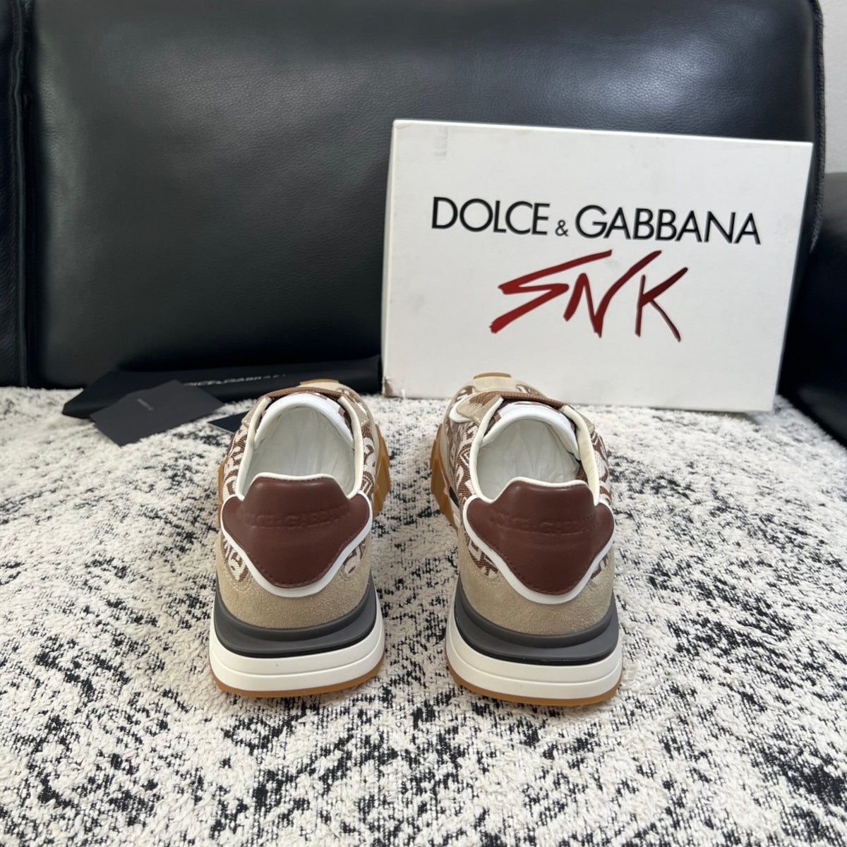 Dolce & Gabbana DG Monogram Low-Top Sneakers – Beige & Brown