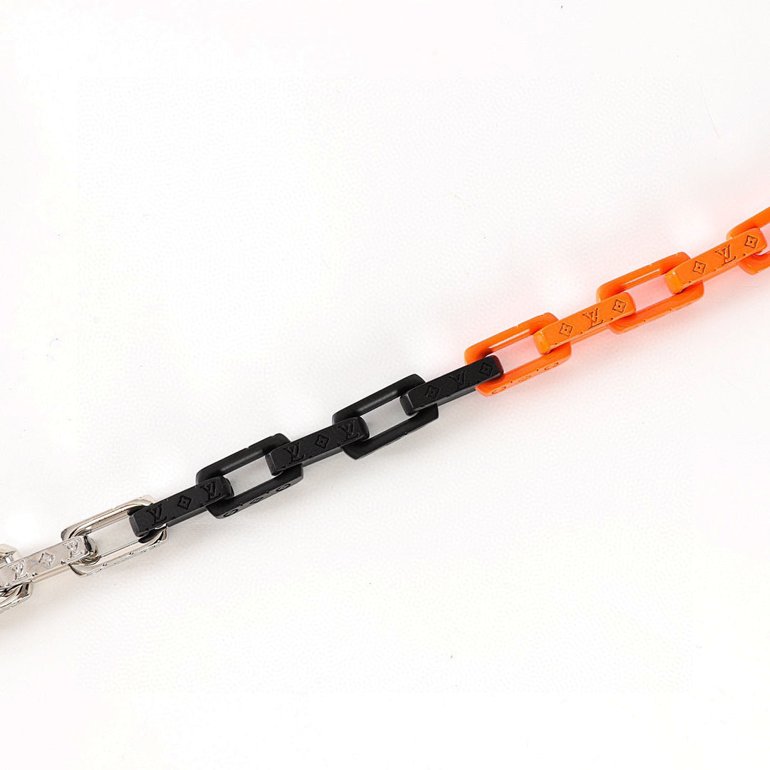 Louis Vuitton Orange & Black Monogram Link Bracelet