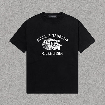 Dolce & Gabbana DG Milano 1984 Zeppelin Vintage Print T-Shirt | Black