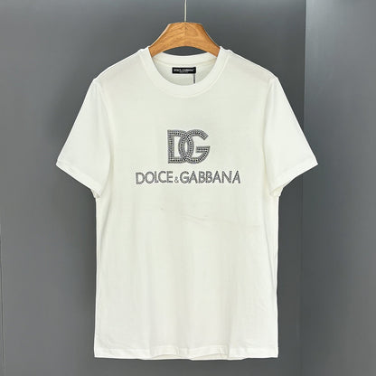 Dolce & Gabbana DG Crystal Rhinestone Logo T-Shirt | Black