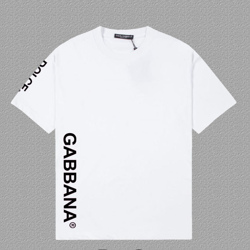 Dolce & Gabbana Vertical Logo Print T-Shirt – White