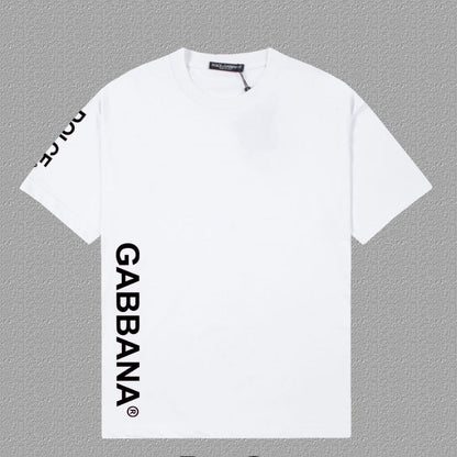 Dolce & Gabbana Vertical Logo Print T-Shirt – White