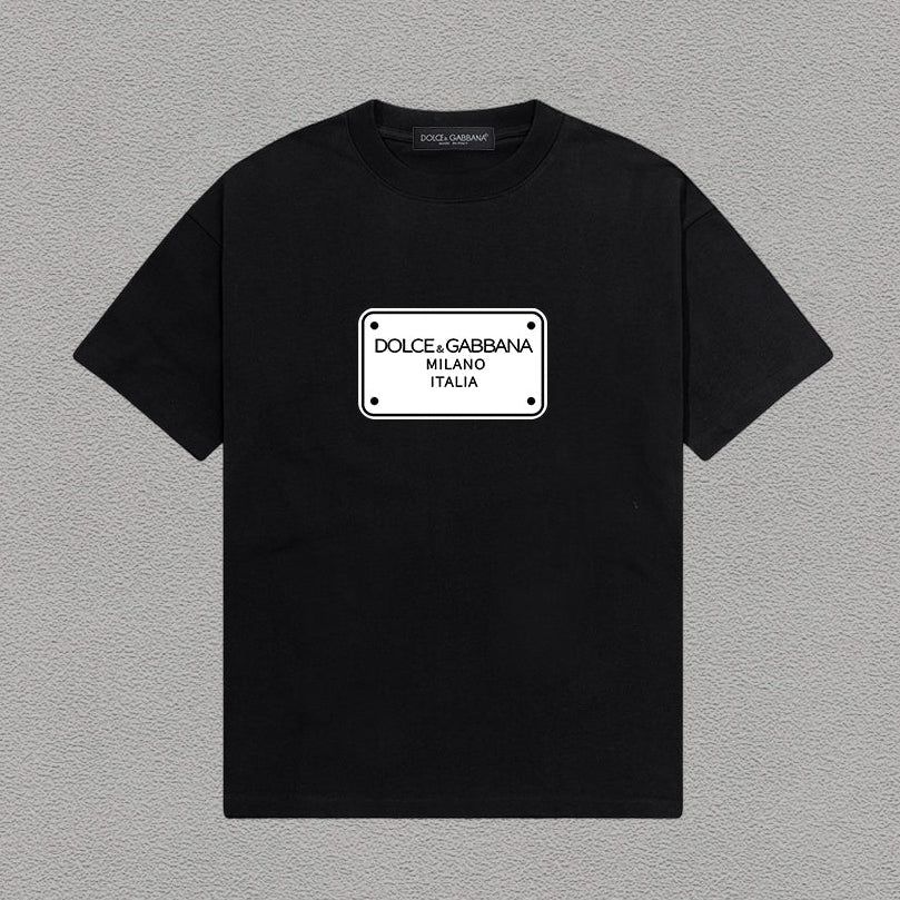 Dolce & Gabbana Milano Italia Plate T-Shirt – Black