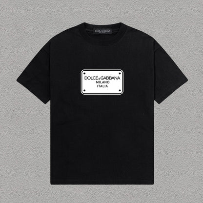 Dolce & Gabbana Milano Italia Plate T-Shirt – Black