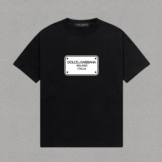 Dolce & Gabbana Milano Italia Plate T-Shirt – Black