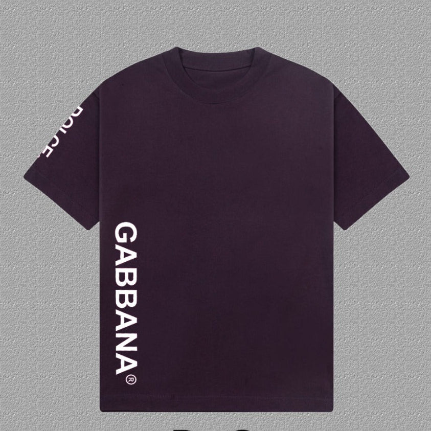Dolce & Gabbana Vertical Logo Print T-Shirt – Purple