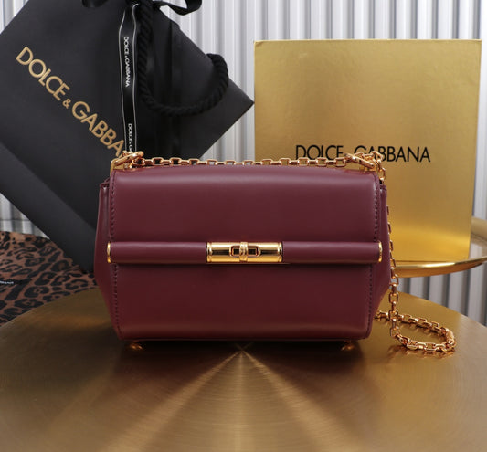 Dolce & Gabbana 3-Way Leather Bag — Handbag, Shoulder & Crossbody 18×10.6×7CM
