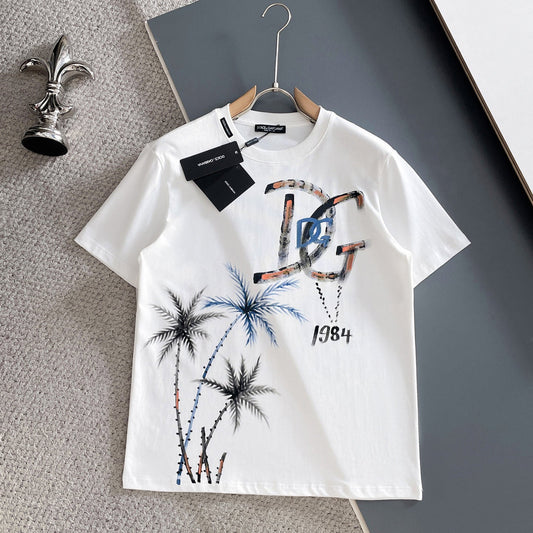 Dolce & Gabbana DG 1984 Palm Tree Tropical Print T-Shirt