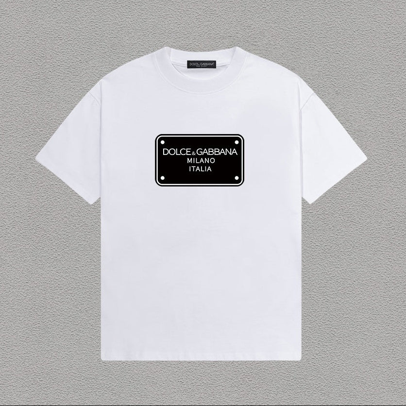 Dolce & Gabbana Milano Italia Plate T-Shirt – White