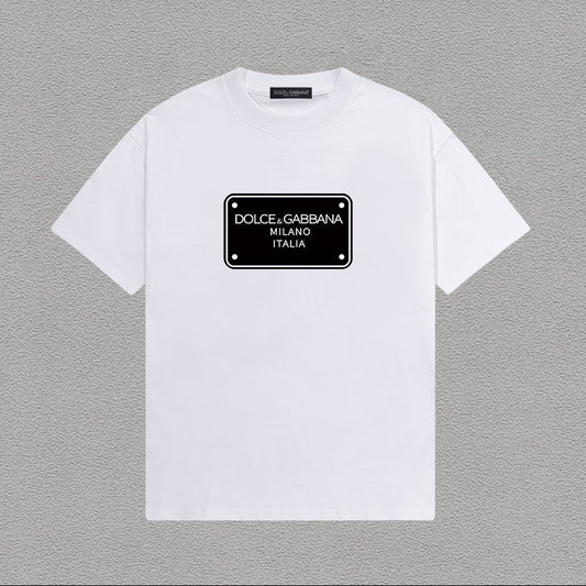 Dolce & Gabbana Milano Italia Plate T-Shirt – White