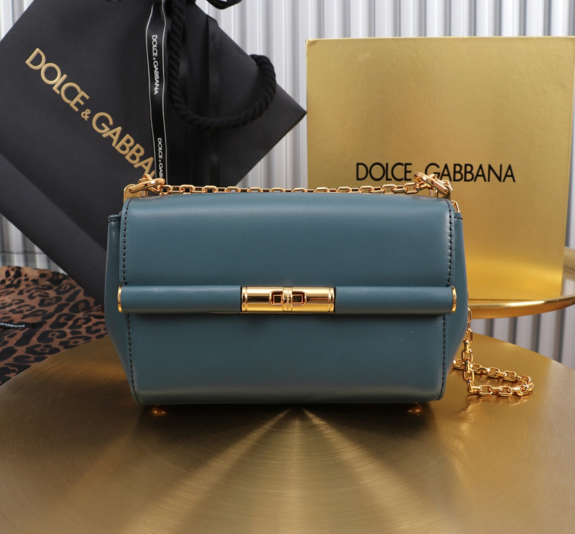 Dolce & Gabbana 3-Way Leather Bag — Handbag, Shoulder & Crossbody 18×10.6×7CM