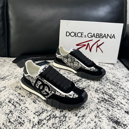 Dolce & Gabbana DG Monogram Low-Top Sneakers – Black & White