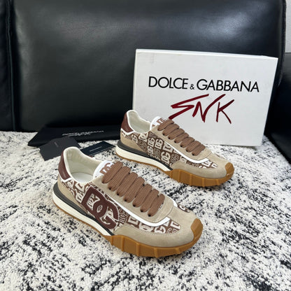 Dolce & Gabbana DG Monogram Low-Top Sneakers – Beige & Brown