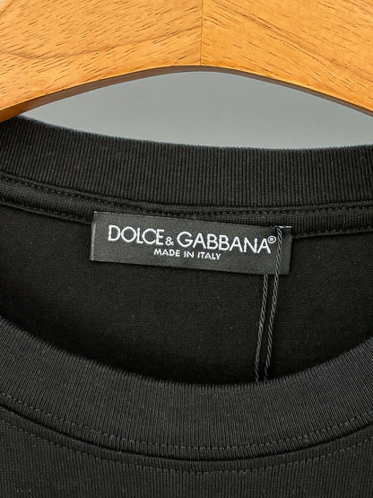 Dolce & Gabbana DG Crystal Rhinestone Logo T-Shirt | Black