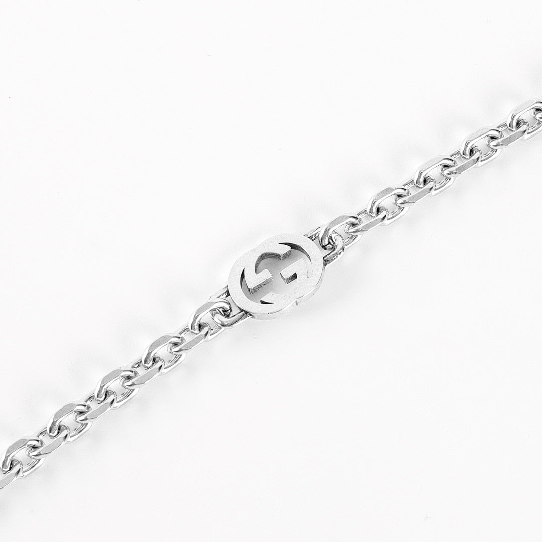 Gucci Interlocking G Silver-Tone Chain Bracelet