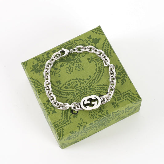 Gucci Interlocking G Silver-Tone Chain Bracelet