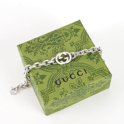 Gucci Interlocking G Silver-Tone Chain Bracelet