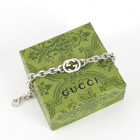 Gucci Interlocking G Silver-Tone Chain Bracelet