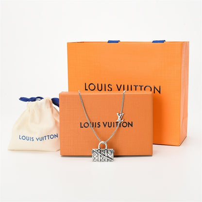 Louis Vuitton Silver-Tone Monogram Bag Pendant Necklace