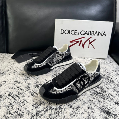 Dolce & Gabbana DG Monogram Low-Top Sneakers – Black & White