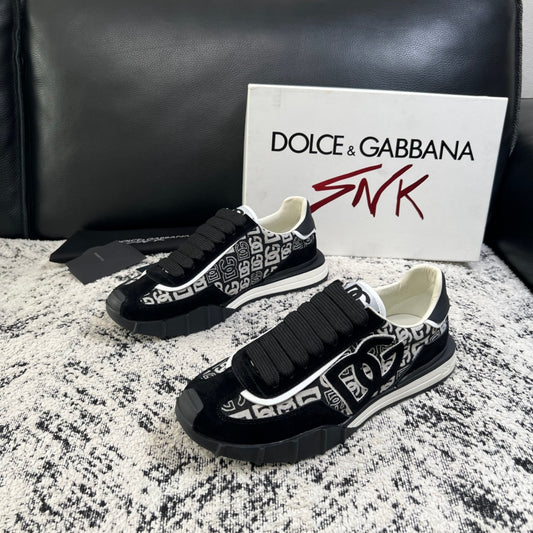 Dolce & Gabbana DG Monogram Low-Top Sneakers – Black & White