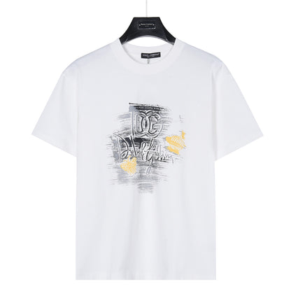 Dolce & Gabbana DG Graffiti Brushstroke Butterfly Crown T-Shirt | white