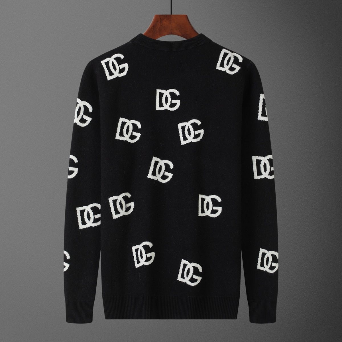 Dolce & Gabbana All-Over DG Logo Jacquard Sweater | Black