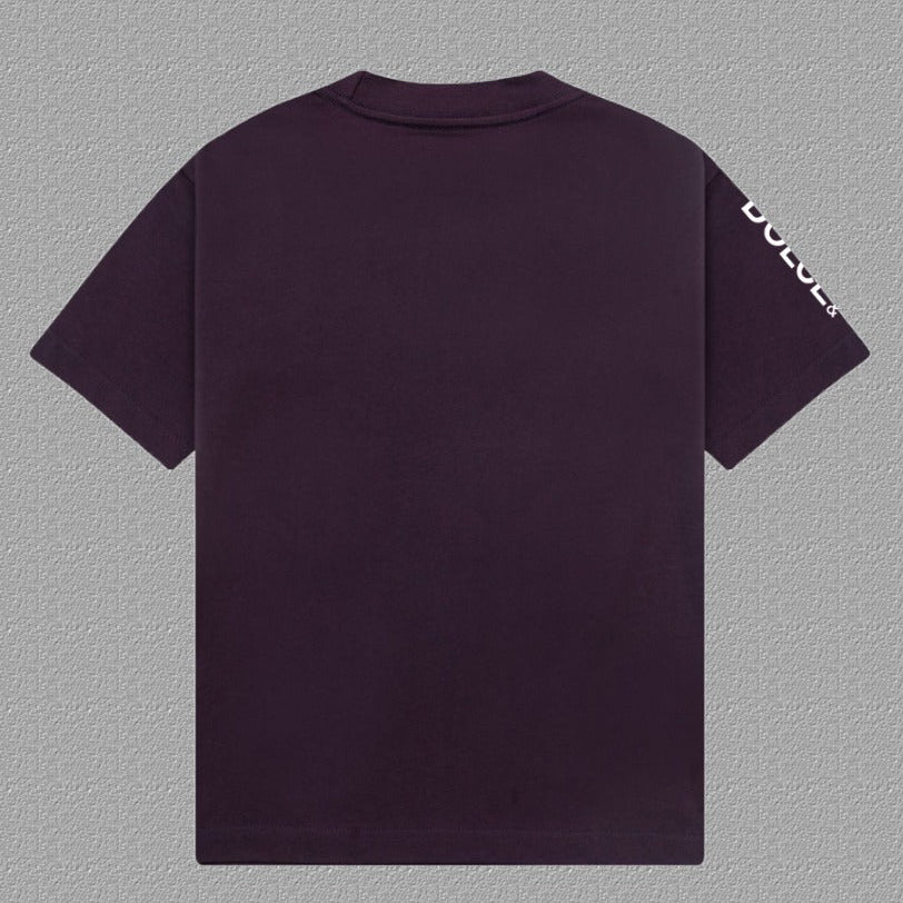 Dolce & Gabbana Vertical Logo Print T-Shirt – Purple