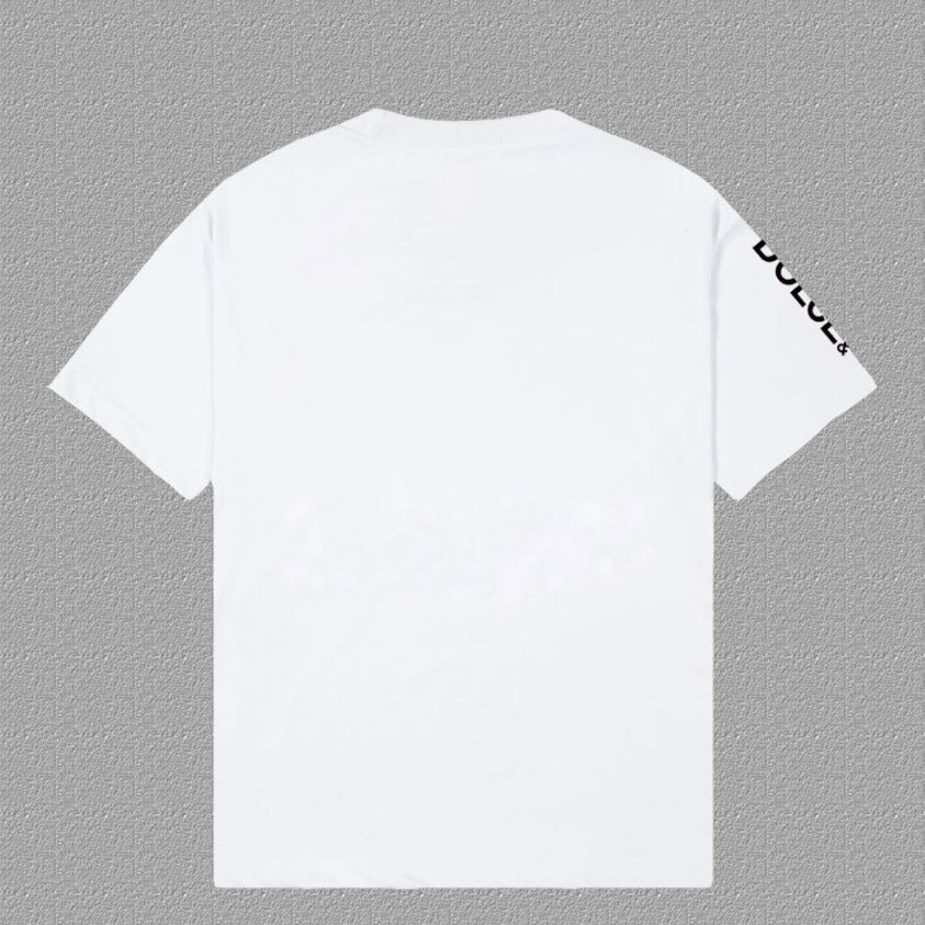 Dolce & Gabbana Vertical Logo Print T-Shirt – White