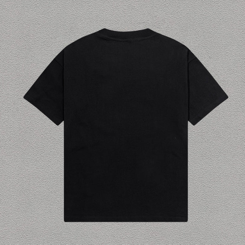 Dolce & Gabbana DG Circle Badge Stripe Print T-Shirt | Black
