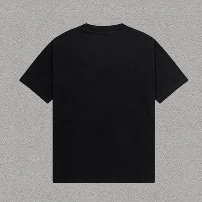 Dolce & Gabbana DG Circle Badge Stripe Print T-Shirt | Black