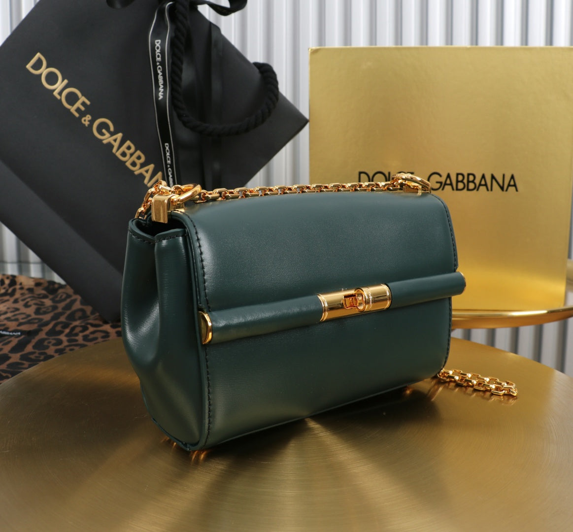 Dolce & Gabbana 3-Way Leather Bag — Handbag, Shoulder & Crossbody 18×10.6×7CM