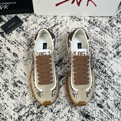 Dolce & Gabbana DG Monogram Low-Top Sneakers – Beige & Brown