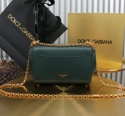 Dolce & Gabbana 3-Way Leather Bag — Handbag, Shoulder & Crossbody 18×10.6×7CM