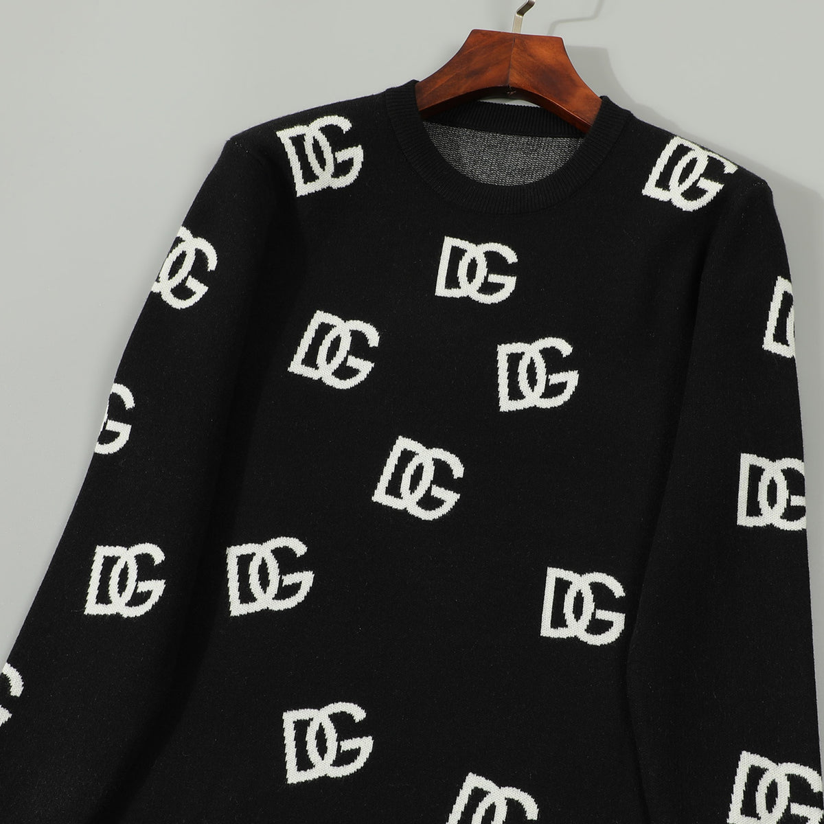 Dolce & Gabbana All-Over DG Logo Jacquard Sweater | Black