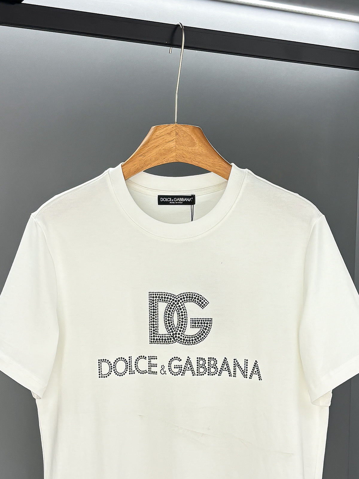 Dolce & Gabbana DG Crystal Rhinestone Logo T-Shirt | Black