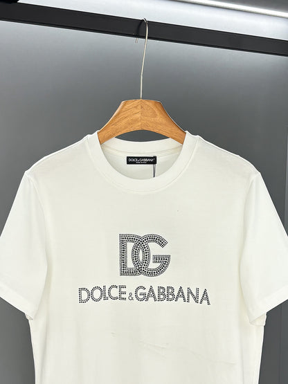 Dolce & Gabbana DG Crystal Rhinestone Logo T-Shirt | Black