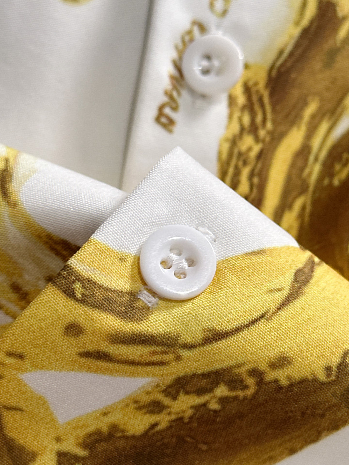 Versace Barocco White & Gold Scrollwork Short-Sleeve Shirt