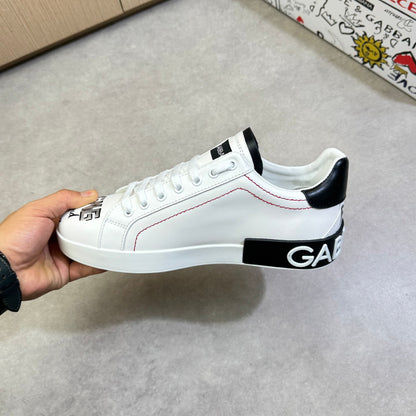 Dolce & Gabbana Portofino Graffiti Low-Top Sneakers – Black & White