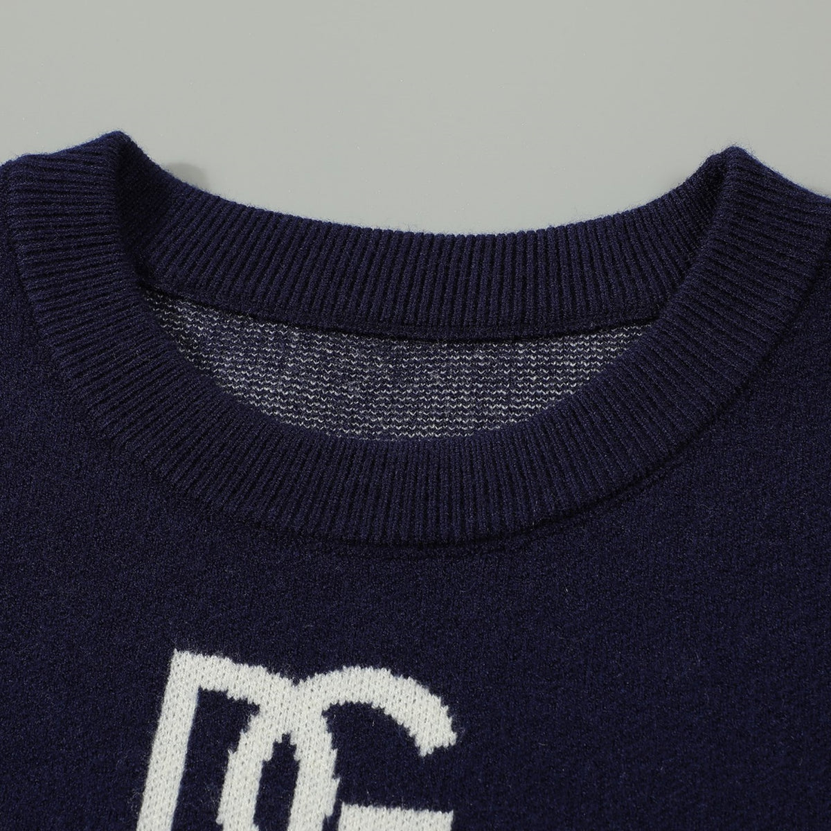 Dolce & Gabbana All-Over DG Logo Jacquard Sweater | Navy Blue