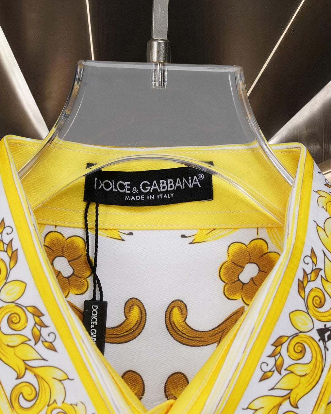 Dolce & Gabbana Long-Sleeve Shirt with Majolica-Inspired Digital Print
