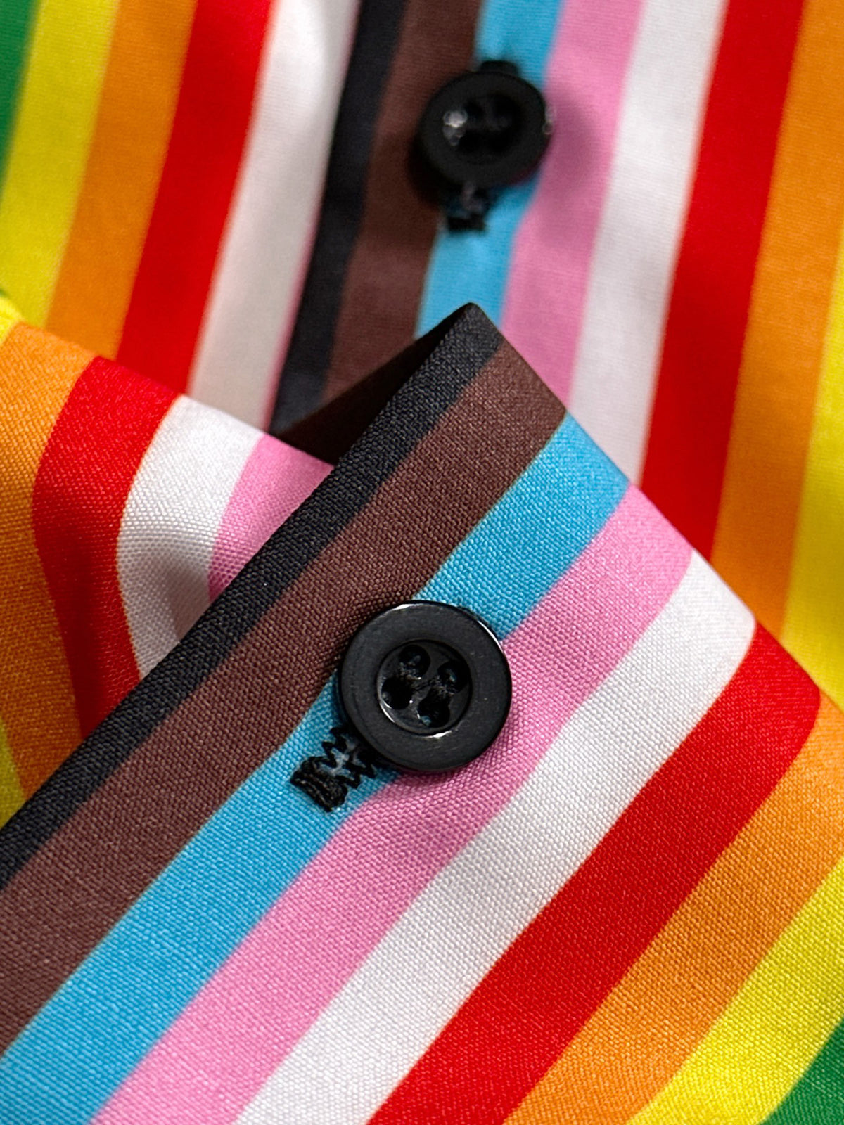 Versace Barocco Rainbow Stripe Short-Sleeve Shirt