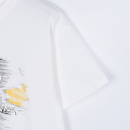 Dolce & Gabbana DG Graffiti Brushstroke Butterfly Crown T-Shirt | white