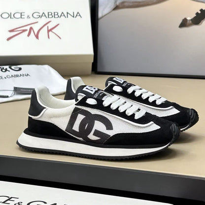 Dolce & Gabbana SNK DG Logo Runner Sneakers | Black & White