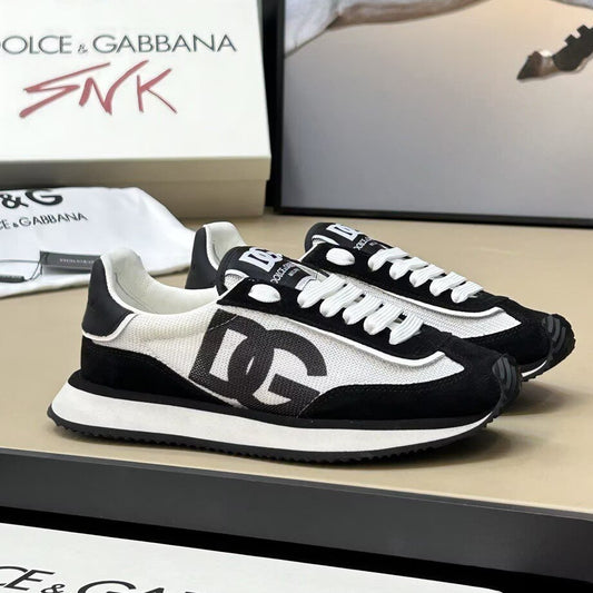 Dolce & Gabbana SNK DG Logo Runner Sneakers | Black & White