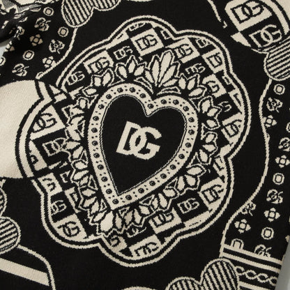 Dolce & Gabbana DG Sacred Heart Baroque Jacquard Sweater | Black & Ivory